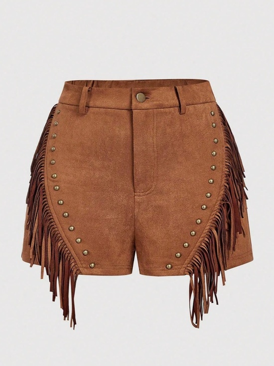 Maje Pants - Ifane Fringed leather shorts